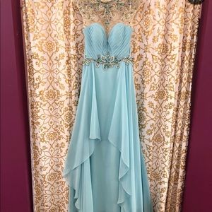 Sale Stunning alyce paris turquoise blue gown worn once size 8 baby shower dress